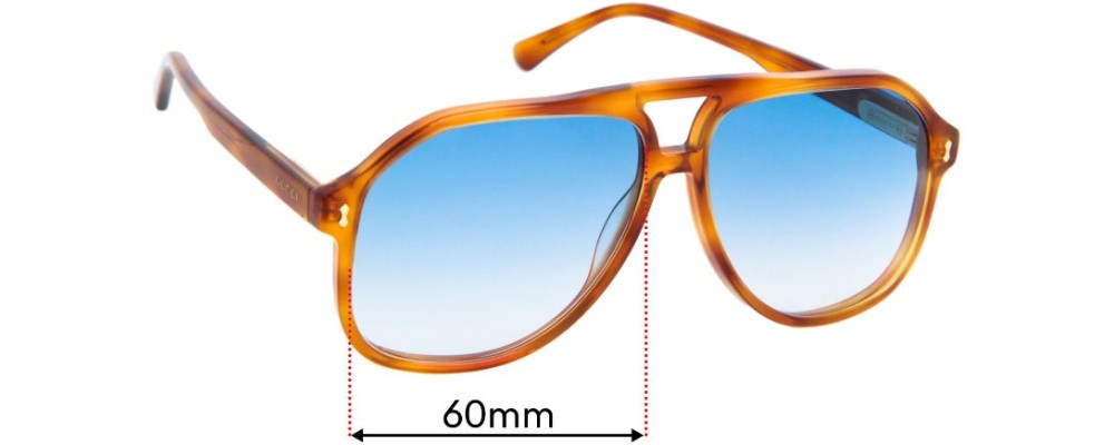 Sunglass Fix Replacement Lenses For Gucci GG1042S - 60mm Wide